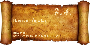 Havran Ágota névjegykártya